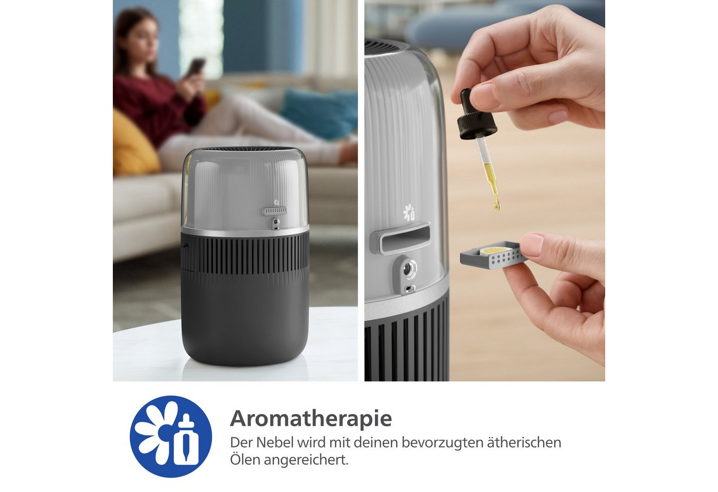Philips Luftbefeuchter HU5710/03 5000 Series, 4,5 l Wassertank, für 56 m² Räume, mit NanoCloud Technologie – Bild 3 von 5