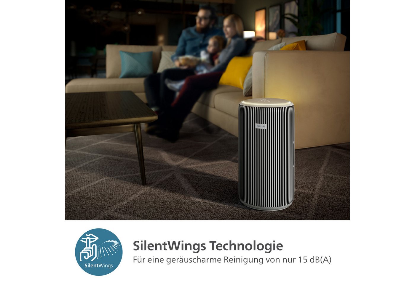 Philips Luftreiniger PureProtect 3200 Series, Luftreinigungsrate (CADR) 520 m³/h, für 135 m² Räume, 3-Schichten-HEPA-Filtersystem, leise – Bild 4 von 5