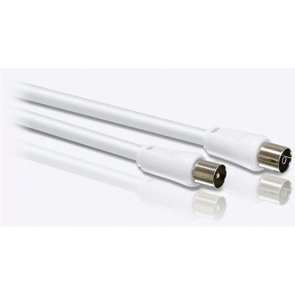 Philips PAL Audio-/Video-Koaxialkabel (Stecker-Buchse) 1,5 m weiß SWV2516W/10 Audio- & Video-Kabel, (150 cm), Farbcodierte Anschlüsse für einfache und schnelle 