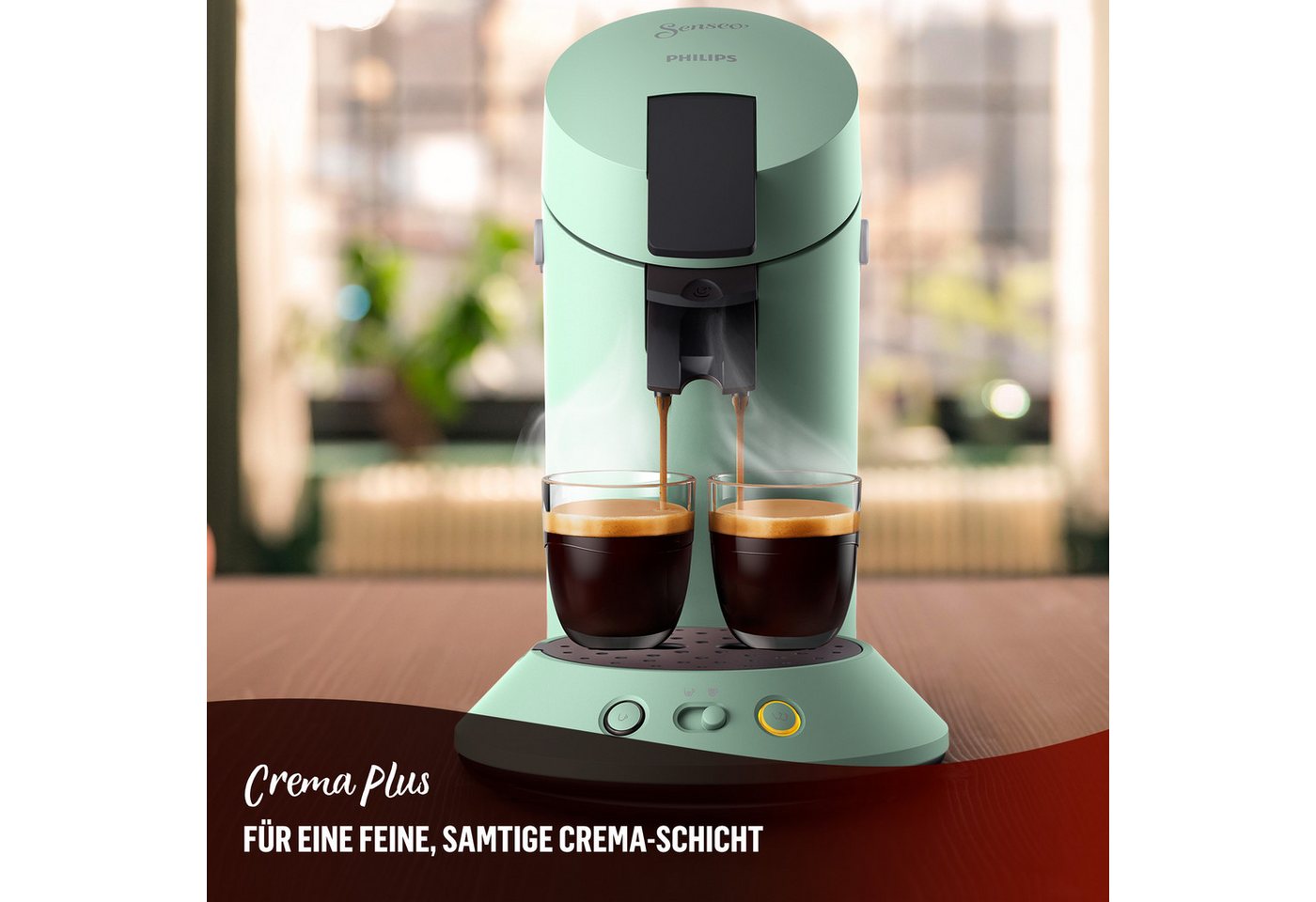 Philips Senseo Kaffeepadmaschine Original Plus CSA210/80, mit zwei Kaffee-Einstellungen, Gratis-Zugabe 1 Flüssigentkalker – Bild 4 von 5