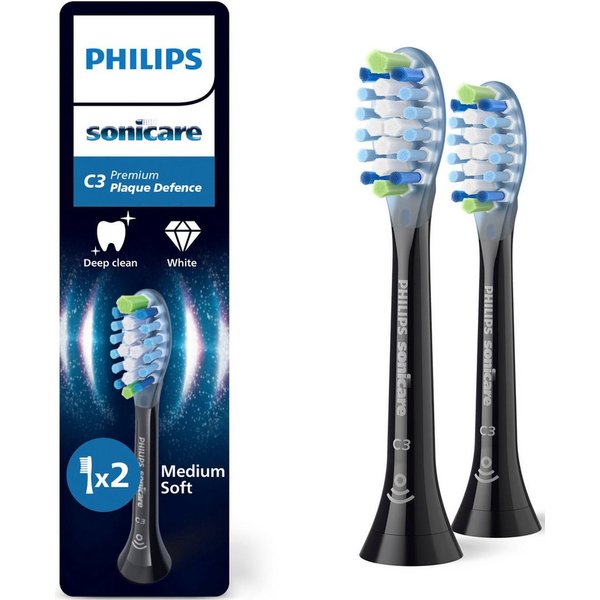 Philips Sonicare Aufsteckbürsten C3 Premium Plaque Defence, für extra gründliche Plaque-Entfernung, für jedes Sonicare Handstück