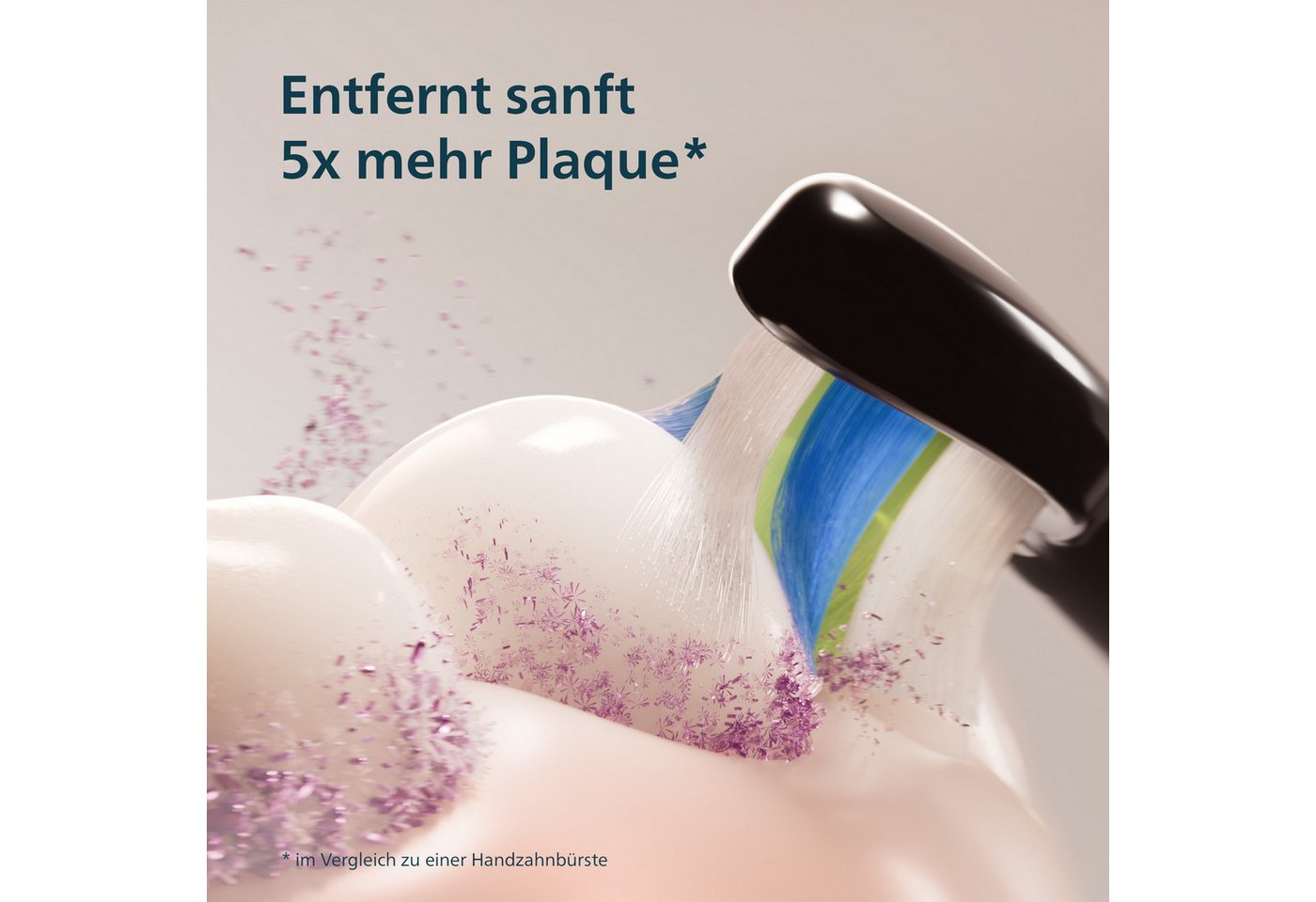 Philips Sonicare Elektrische Zahnbürste Series 3100, Aufsteckbürsten: 2 St., mit Drucksensor, 3 Intensitätsstufen, inkl. Reiseetui und Ladegerät – Bild 3 von 5