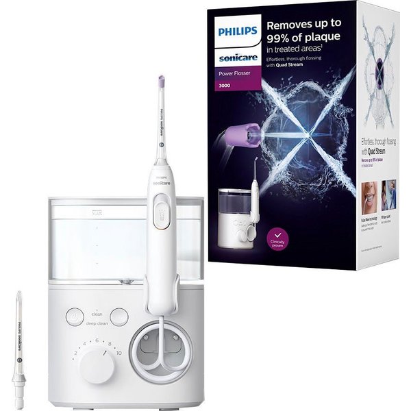 Philips Sonicare Zahnzwischenraum-Reiniger Power Flosser 3000 HX3711/20, Aufsätze: 2 St., mit Quad Stream-Technologie, 2 Reinigungsmodi, 10 Intensitätsstufen