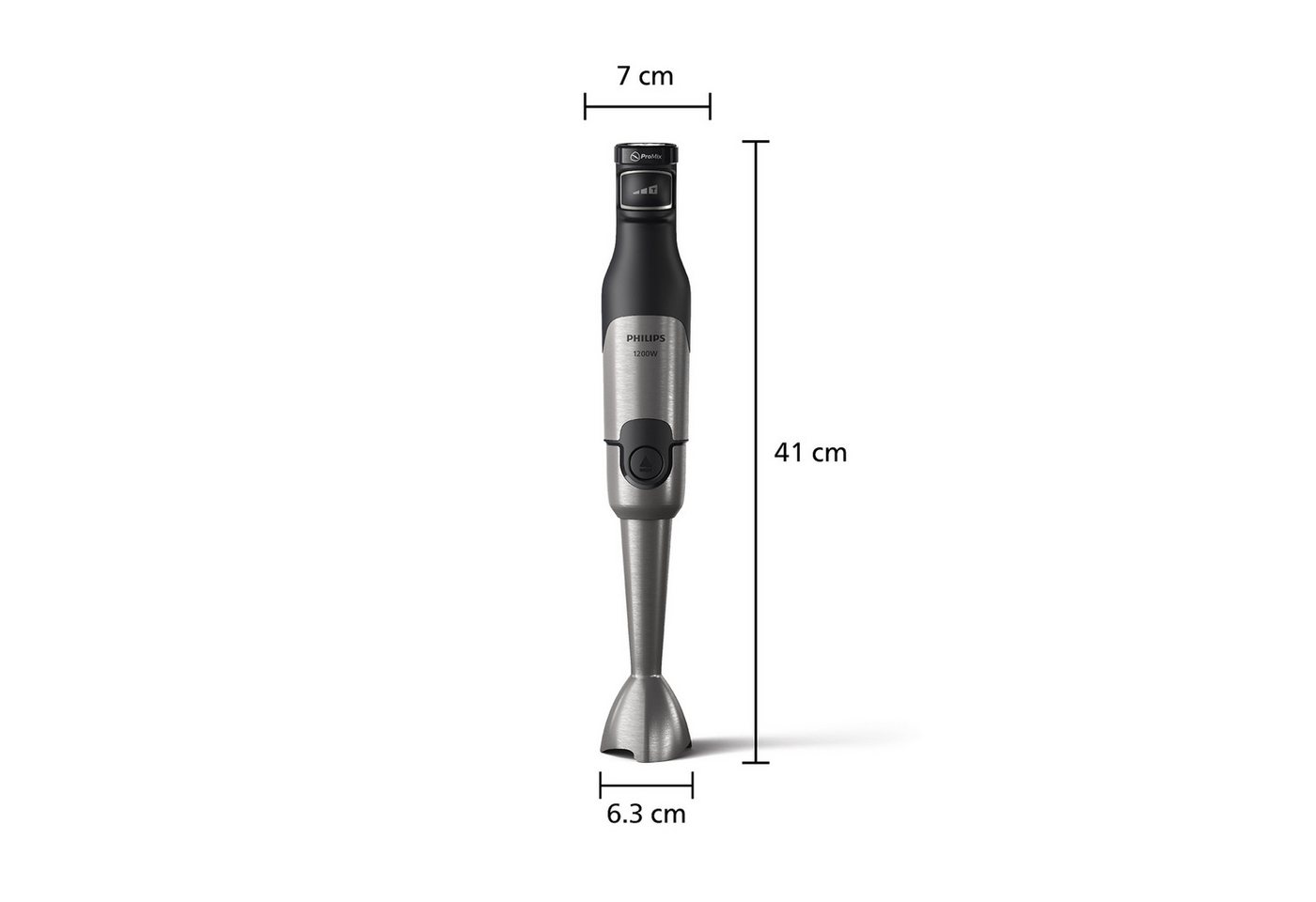 Philips Stabmixer HR2682/00 5000 Series, mit ProMix-Technologie, 1200 W, Becher und Schneebesenaufsatz, Edelstahl/Schwarz – Bild 2 von 5