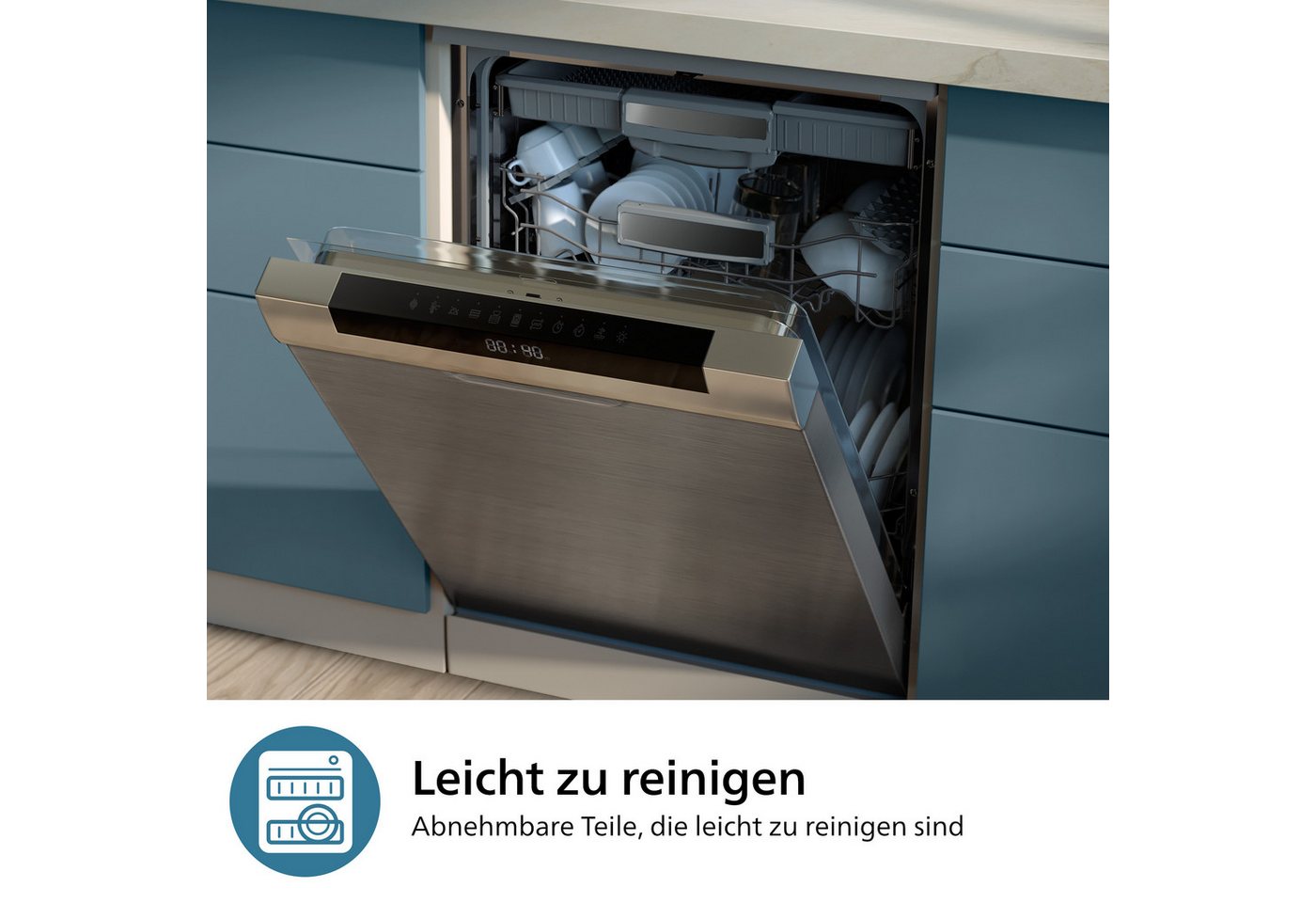 Philips Standmixer HR2764/00 5000 Series, mit ProBlend Plus-Technologie, 800 W, 700ml-Tritan-Becher, kompaktes Design, Edelstahl/Schwarz – Bild 5 von 5