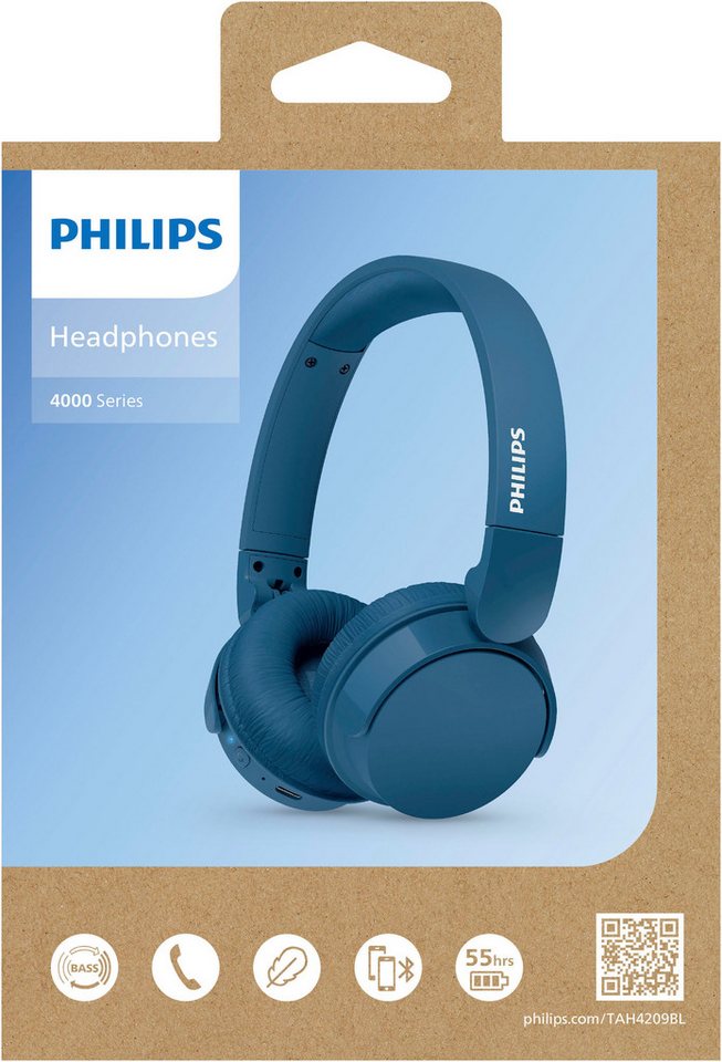 Philips TAH 4209 On-Ear-Kopfhörer (Geräuschisolierung, Multi-Point-Verbindung, Sprachsteuerung, integrierte Steuerung für Anrufe und Musik, Google Assistant, Si – Bild 4 von 4