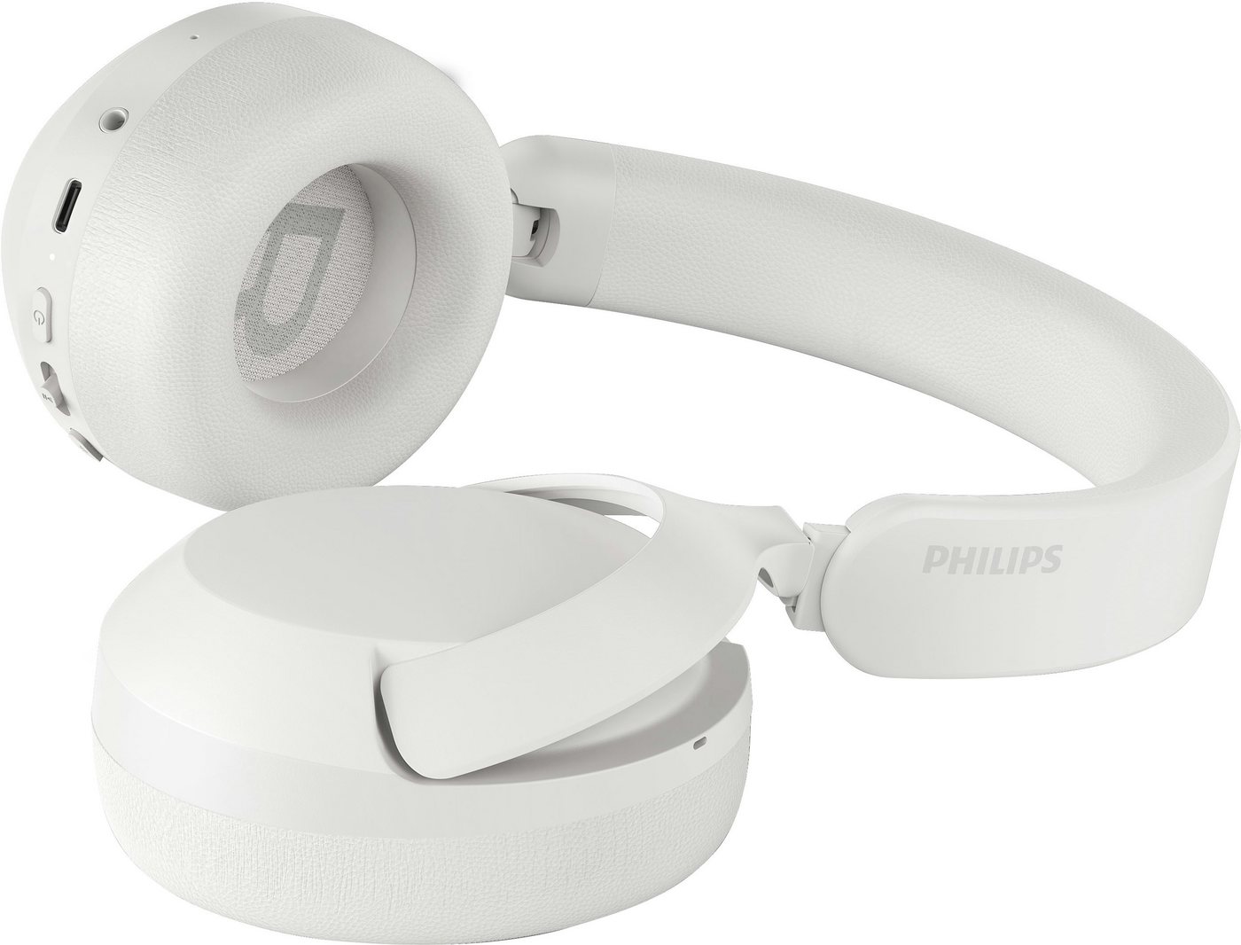 Philips TAH6000WT/00 Over-Ear-Kopfhörer (Active Noise Cancelling (ANC), Adaptive Noise-Cancelling, Hi-Res, Multi-Point-Verbindung, Sprachsteuerung, Transparenzm – Bild 4 von 5