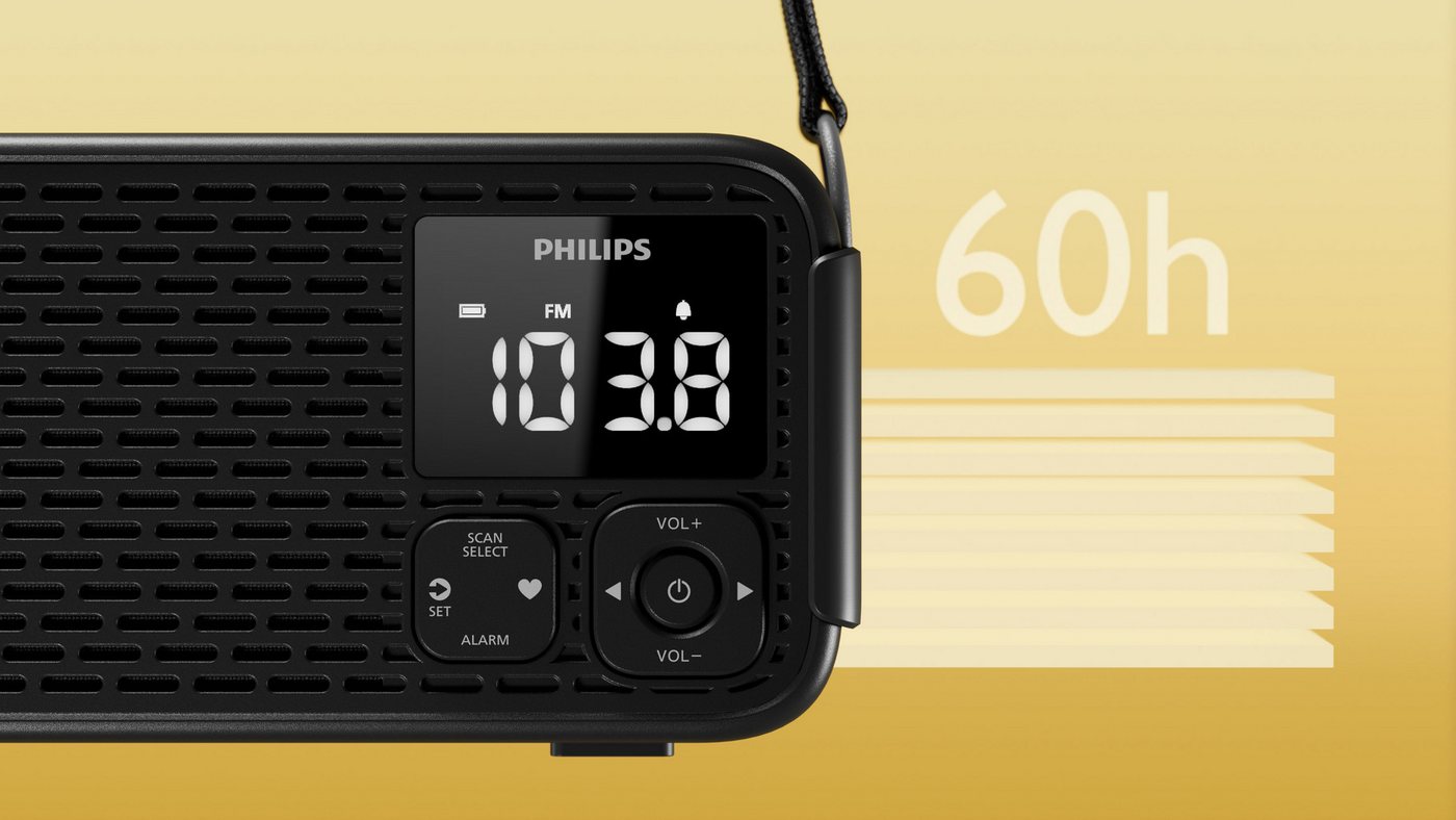 Philips TAR3500/00 Notfallradio (AM-Tuner, FM-Tuner, 3 W, Kurbelradio, LED-Leuchte, lauter SOS-Alarm + Blinkleuchte,USB-C, USB-A) – Bild 3 von 5