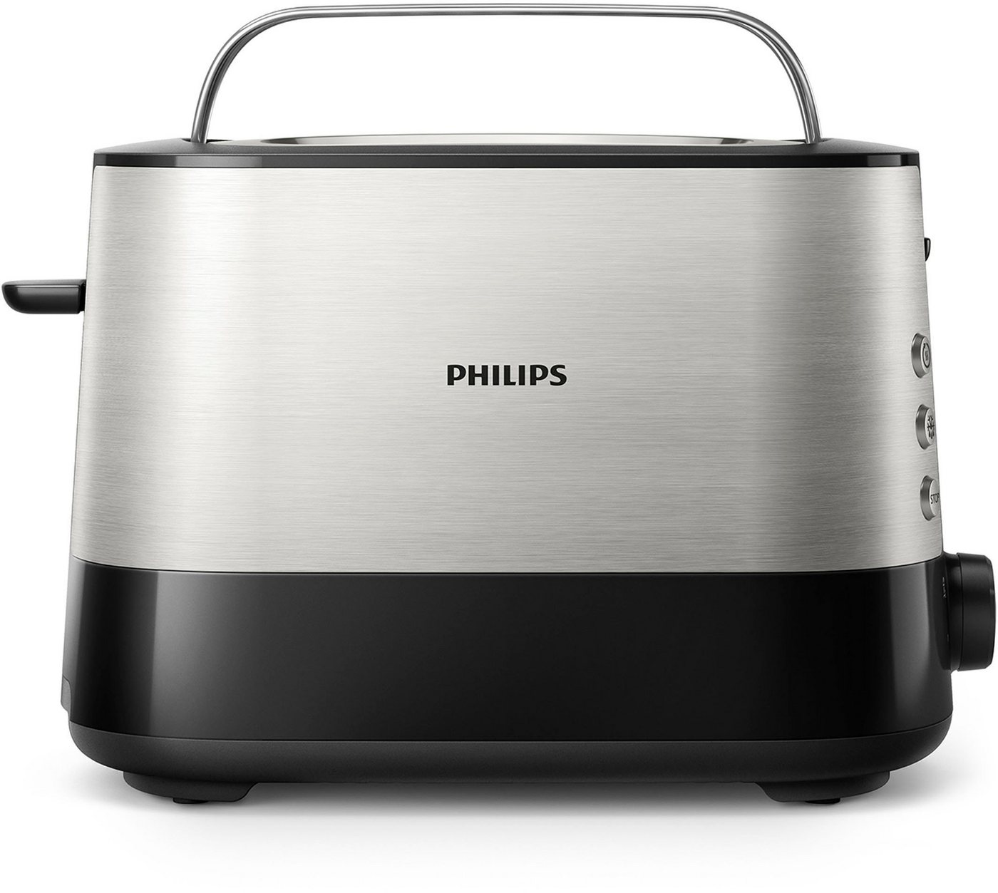 Philips Toaster HD2637/90 Viva Collection, 2 kurze Schlitze, für 2 Scheiben, 950 W, Brötchenaufsatz, Krümelschublade, 7 Bräunungsstufen, Silber – Bild 2 von 5