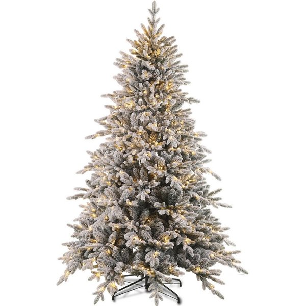 PHILODECO Künstlicher Weihnachtsbaum 180/210cm, 300–400 warmweiße LEDs, 8 Lichtmodi, 933–1287 Zweigspitzen