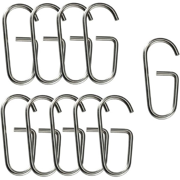 PHOS Design Duschvorhangringe, Vorhanghaken aus Edelstahl für Ø12mm und Ø20mm Stangen, (Modell: HKDSet10, 10-St), (Durchschleudertechnik) - 100% Made in Germany
