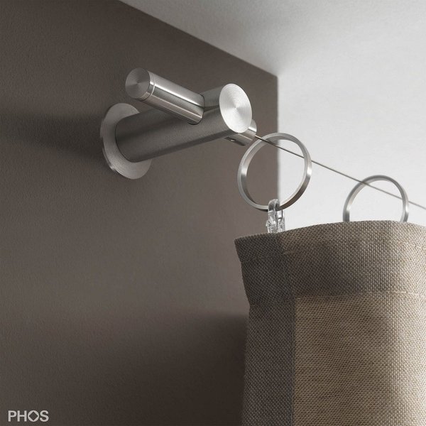 PHOS Design Seilspanngarnitur - Laterales Seilspannsystem aus Edelstahl zur Wand- oder Deckenmontage, kleiner Abstand: 4,4cm - Seil bis zu 5 Meter - 100% Made i