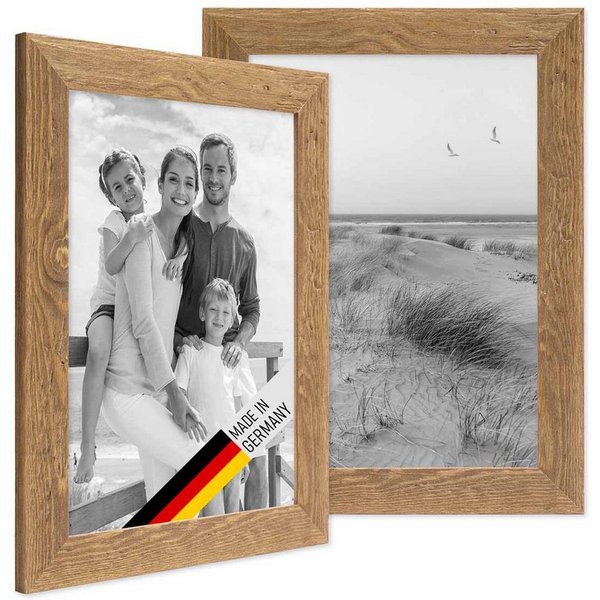 PHOTOLINI Bilderrahmen 2er Set Strandhaus Rustikal Massivholz, für 2 Bilder (2er Set)