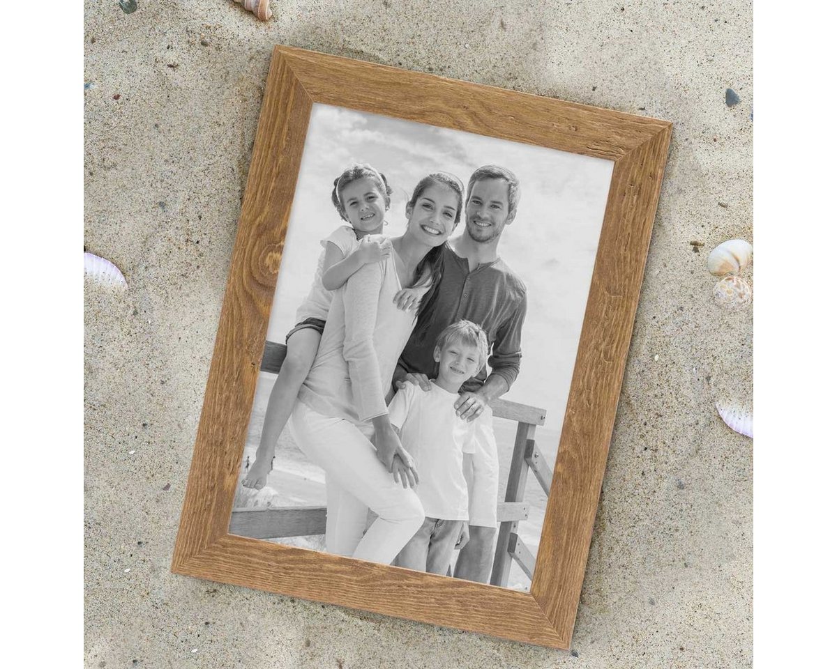 PHOTOLINI Bilderrahmen 2er Set Strandhaus Rustikal Massivholz, für 2 Bilder (2er Set) – Bild 2 von 5