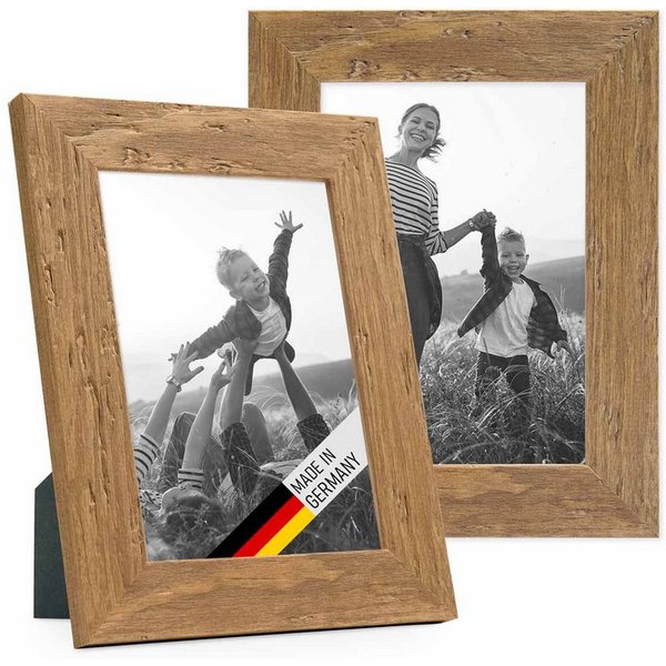 PHOTOLINI Bilderrahmen 2er Set Strandhaus Rustikal Massivholz, für 2 Bilder (2er Set)