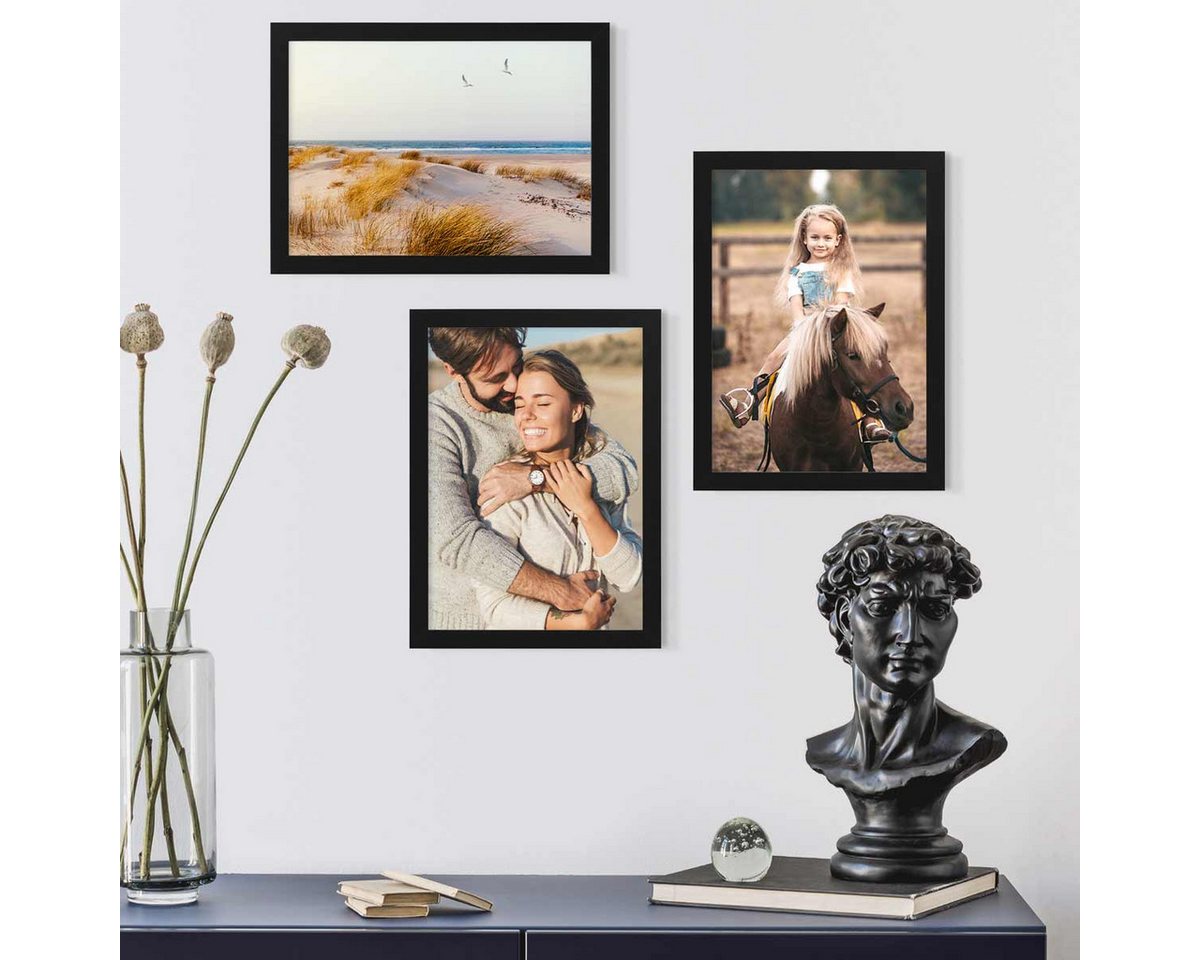 PHOTOLINI Bilderrahmen 3er Set breite Rahmen mit bruchsicherem Acrylglas für Fotos & Poster, für 3 Bilder (3er Set), im modernen Stil für Ihre stilvolle Wanddek – Bild 2 von 5