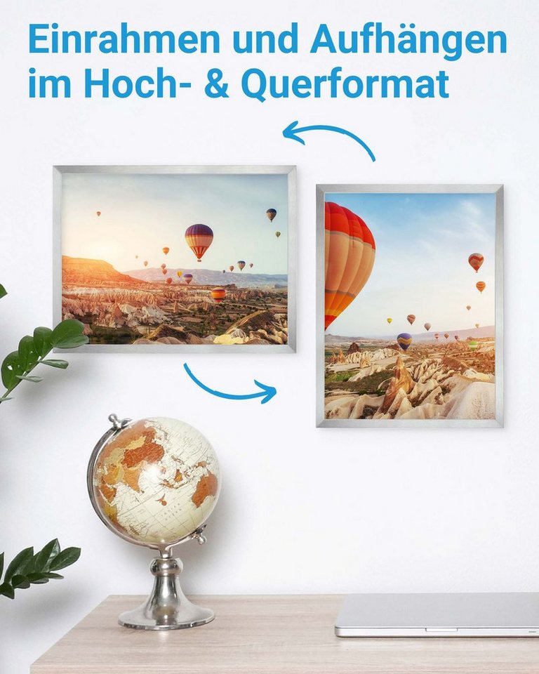 PHOTOLINI Bilderrahmen 3er Set modern mit bruchsicherem Acrylglas, Holz MDF, Fotos & Poster, für 3 Bilder (3er Set), Posterrahmen 30x40 cm zum Aufhängen – Bild 4 von 5