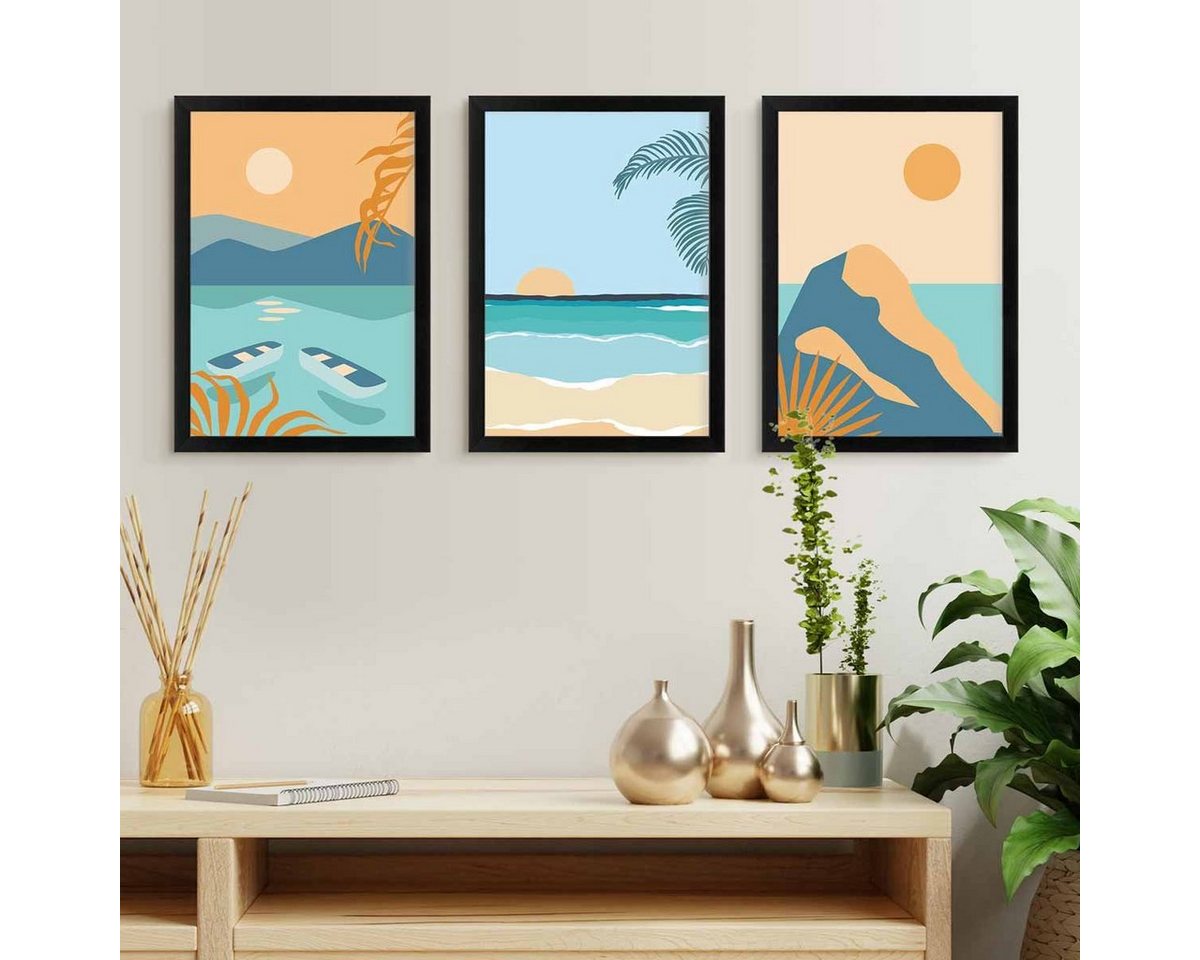 PHOTOLINI Bilderrahmen 3er Set modern mit bruchsicherem Acrylglas, Holz MDF, Fotos & Poster, für 3 Bilder (3er Set), Posterrahmen 20x30 cm zum Aufhängen & Aufst – Bild 2 von 5