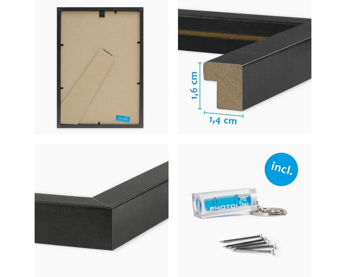 PHOTOLINI Bilderrahmen 3er Set modern mit bruchsicherem Acrylglas, Holz MDF, Fotos & Poster, für 3 Bilder (3er Set), Posterrahmen 20x30 cm zum Aufhängen & Aufst – Bild 3 von 5