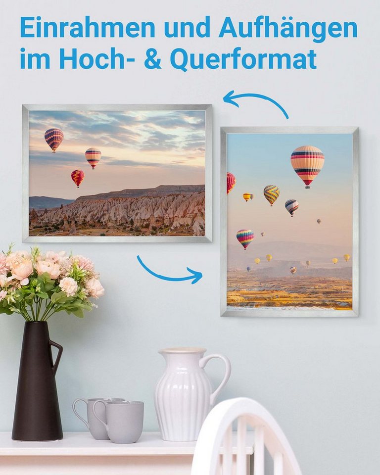 PHOTOLINI Bilderrahmen 3er Set modern mit bruchsicherem Acrylglas, Holz MDF, Fotos & Poster, für 3 Bilder (3er Set), Posterrahmen A3 30x42 cm zum Aufhängen – Bild 4 von 5