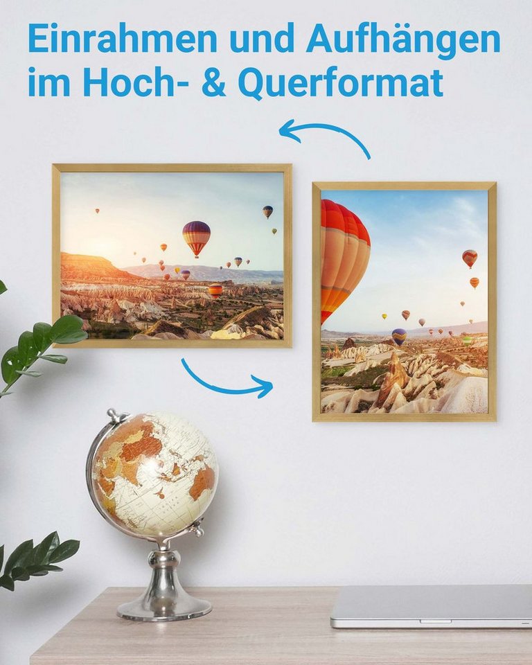 PHOTOLINI Bilderrahmen 3er Set modern mit bruchsicherem Acrylglas, Holz MDF, Fotos & Poster, für 3 Bilder (3er Set), Posterrahmen 30x40 cm zum Aufhängen – Bild 4 von 5