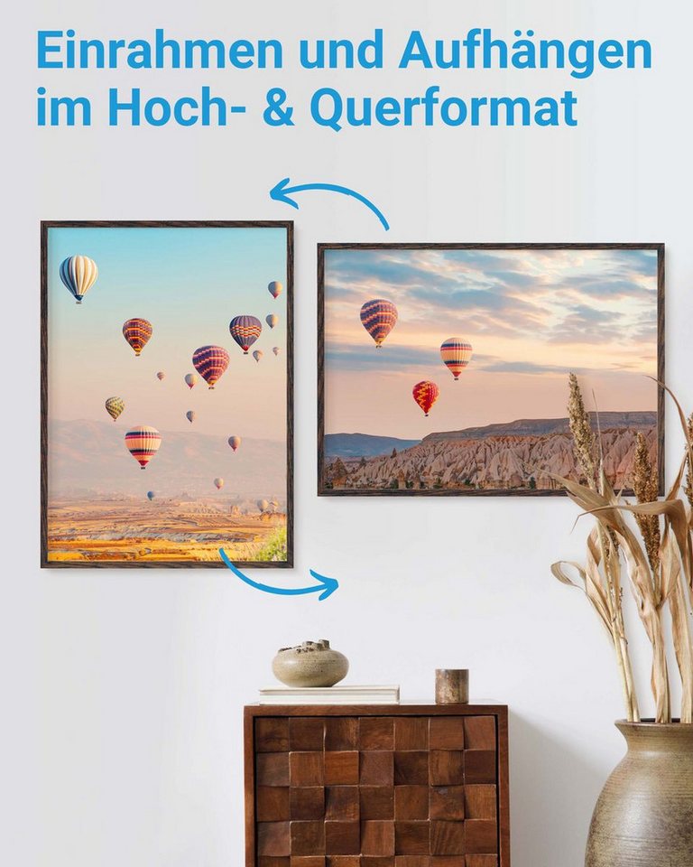 PHOTOLINI Bilderrahmen 3er Set modern mit bruchsicherem Acrylglas, Holz MDF, Fotos & Poster, für 3 Bilder (3er Set), Posterrahmen 50x70 cm zum Aufhängen – Bild 4 von 5
