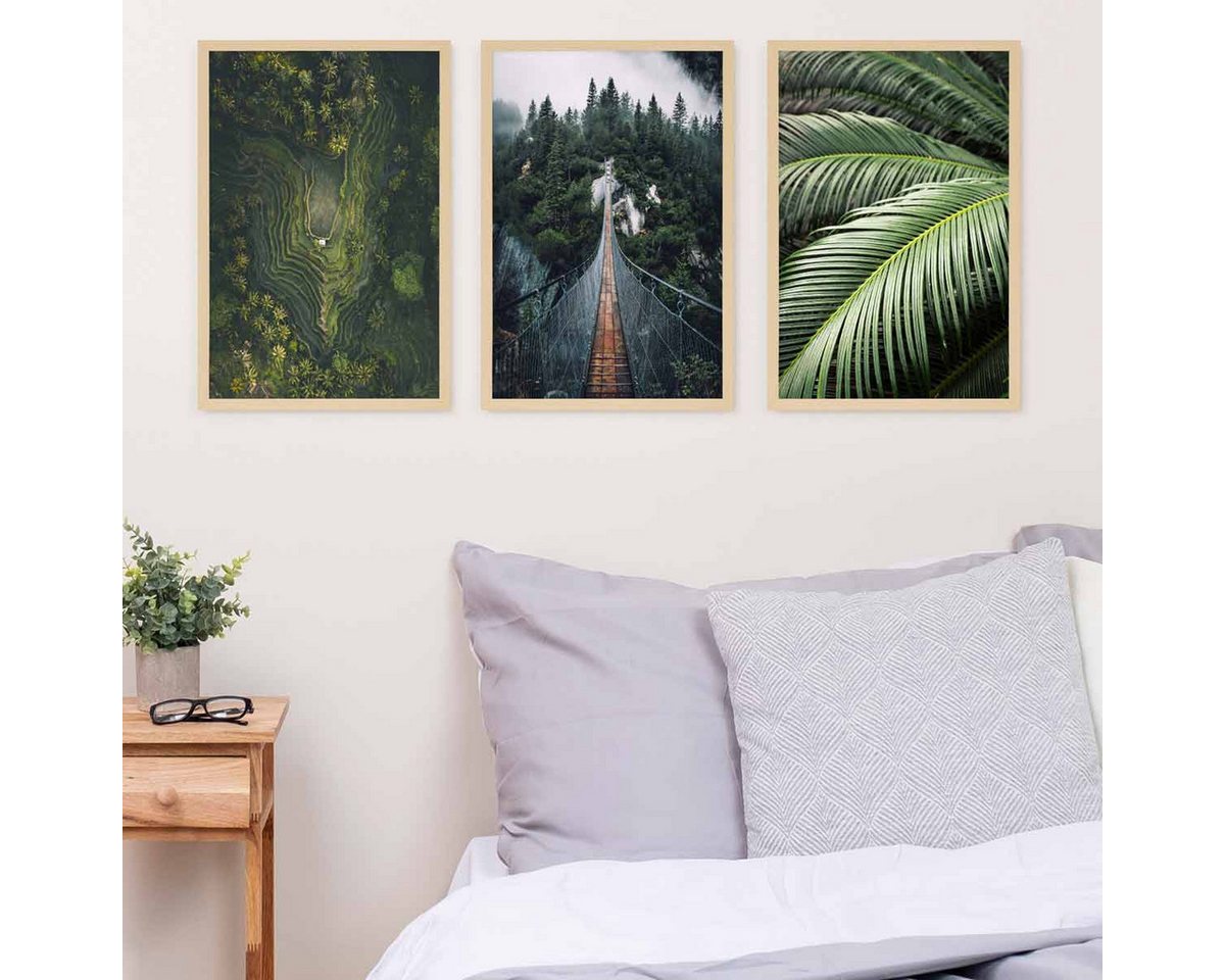 PHOTOLINI Bilderrahmen 3er Set modern mit bruchsicherem Acrylglas, Holz MDF, Fotos & Poster, für 3 Bilder (3er Set), Posterrahmen 30x45 cm zum Aufhängen – Bild 4 von 5