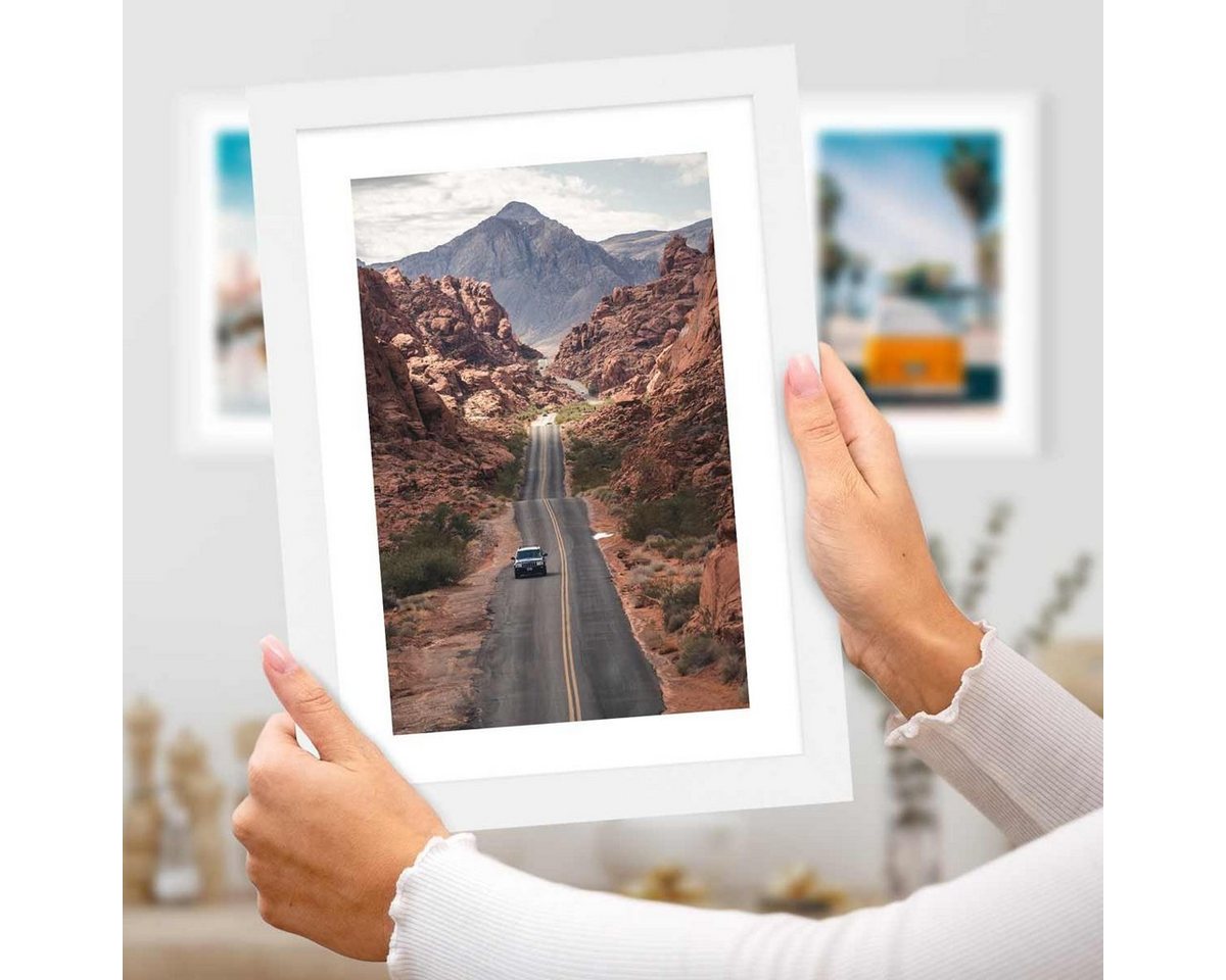PHOTOLINI Bilderrahmen 3er Set modern mit bruchsicherem Acrylglas, Holz MDF, Fotos & Poster, für 3 Bilder (3er Set), Posterrahmen 20x30 cm zum Aufhängen & Aufst – Bild 4 von 5