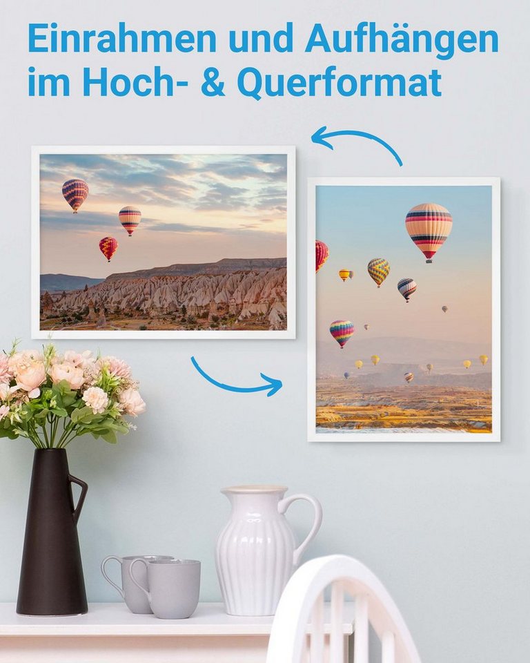 PHOTOLINI Bilderrahmen 3er Set modern mit bruchsicherem Acrylglas, Holz MDF, Fotos & Poster, für 3 Bilder (3er Set), Posterrahmen A3 30x42 cm zum Aufhängen – Bild 4 von 5