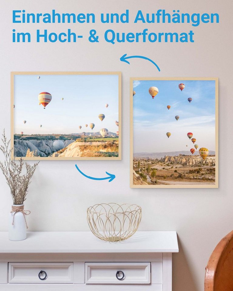 PHOTOLINI Bilderrahmen 3er Set modern mit bruchsicherem Acrylglas, Holz MDF, Fotos & Poster, für 3 Bilder (3er Set), Posterrahmen 40x50 cm zum Aufhängen – Bild 4 von 5