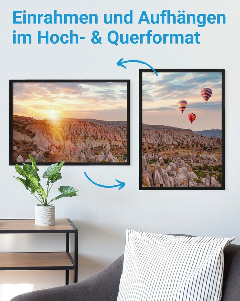 PHOTOLINI Bilderrahmen 3er Set modern mit bruchsicherem Acrylglas, Holz MDF, Fotos & Poster, für 3 Bilder (3er Set), Posterrahmen A2 42x60 cm zum Aufhängen – Bild 4 von 5