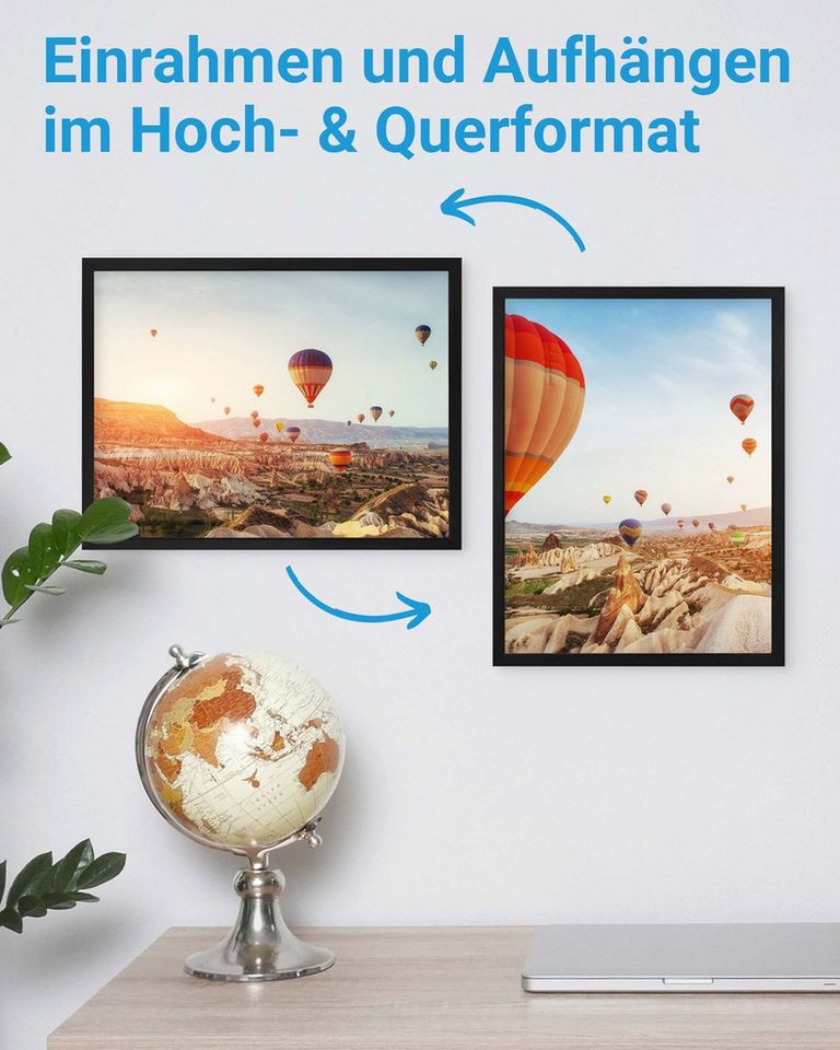 PHOTOLINI Bilderrahmen 3er Set modern mit bruchsicherem Acrylglas, Holz MDF, Fotos & Poster, für 3 Bilder (3er Set), Posterrahmen 30x40 cm zum Aufhängen – Bild 4 von 5