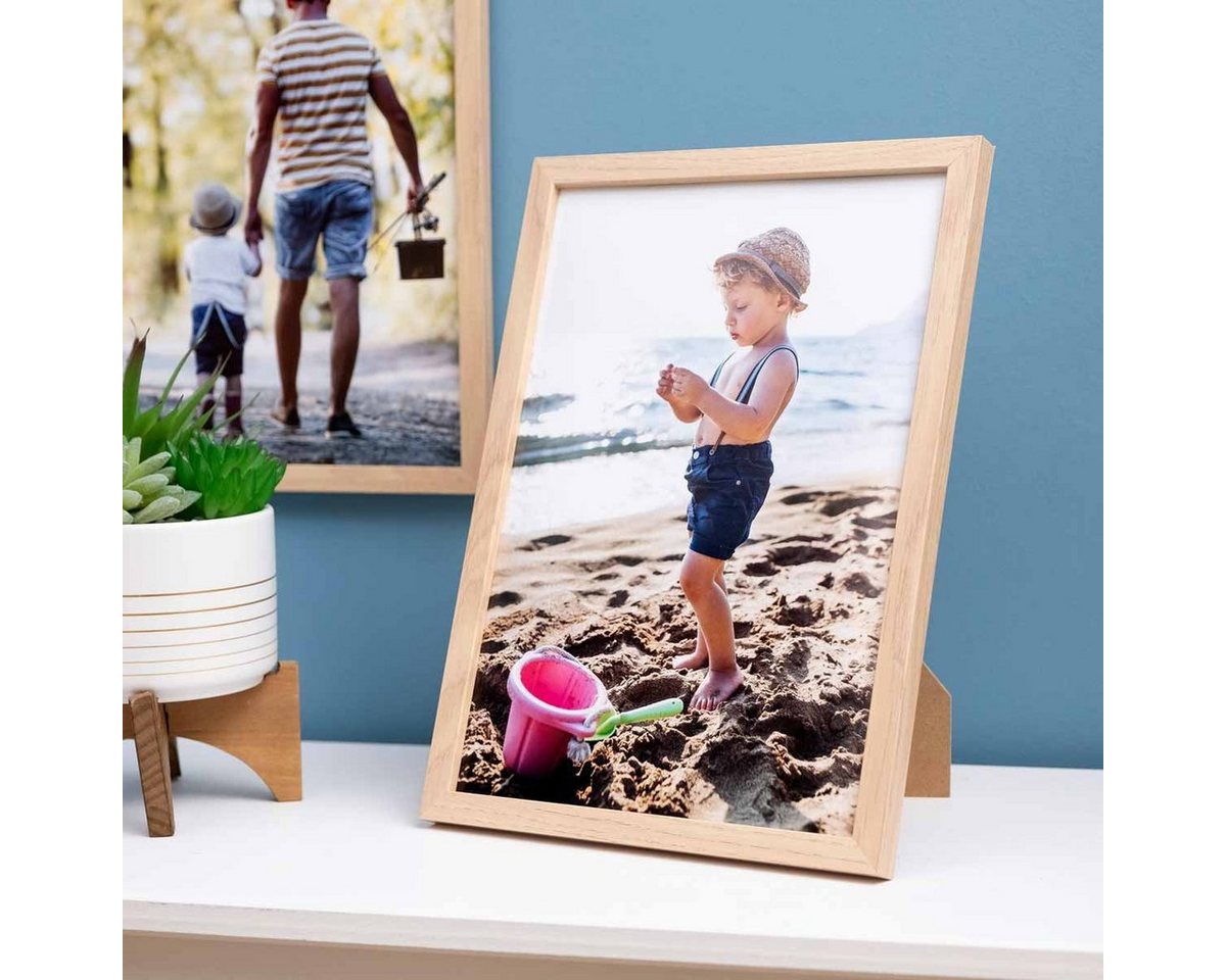 PHOTOLINI Bilderrahmen 3er Set modern mit bruchsicherem Acrylglas, Holz MDF, Fotos & Poster, für 3 Bilder (3er Set), Posterrahmen A4 21x30 cm zum Aufhängen & Au – Bild 4 von 5
