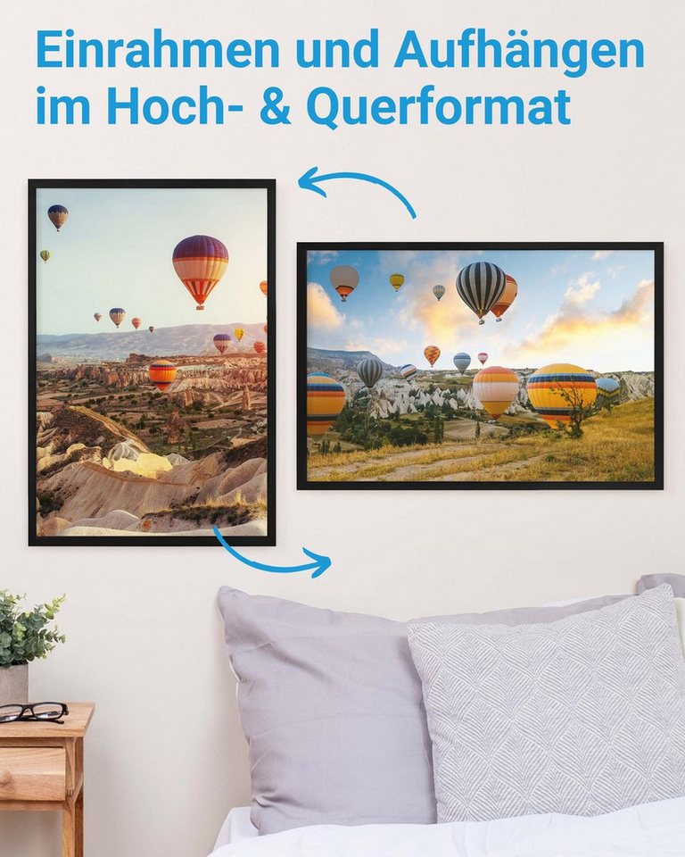 PHOTOLINI Bilderrahmen modern mit bruchsicherem Acrylglas, Holz MDF für Fotos & Poster, für 1 Bilder (1 Einzelrahmen), Posterrahmen 40x60 cm zum Aufhängen – Bild 4 von 5