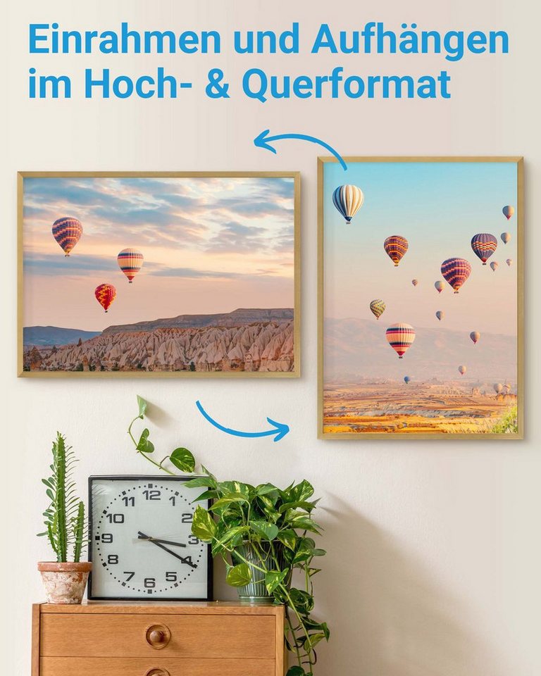 PHOTOLINI Bilderrahmen modern mit bruchsicherem Acrylglas, Holz MDF für Fotos & Poster, für 1 Bilder (1 Einzelrahmen), Posterrahmen 50x70 cm zum Aufhängen – Bild 4 von 5