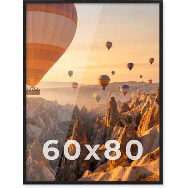 PHOTOLINI Bilderrahmen modern mit bruchsicherem Acrylglas, Holz MDF für Fotos & Poster, für 1 Bilder (1 Einzelrahmen), Posterrahmen groß 60x80 cm zum Aufhängen