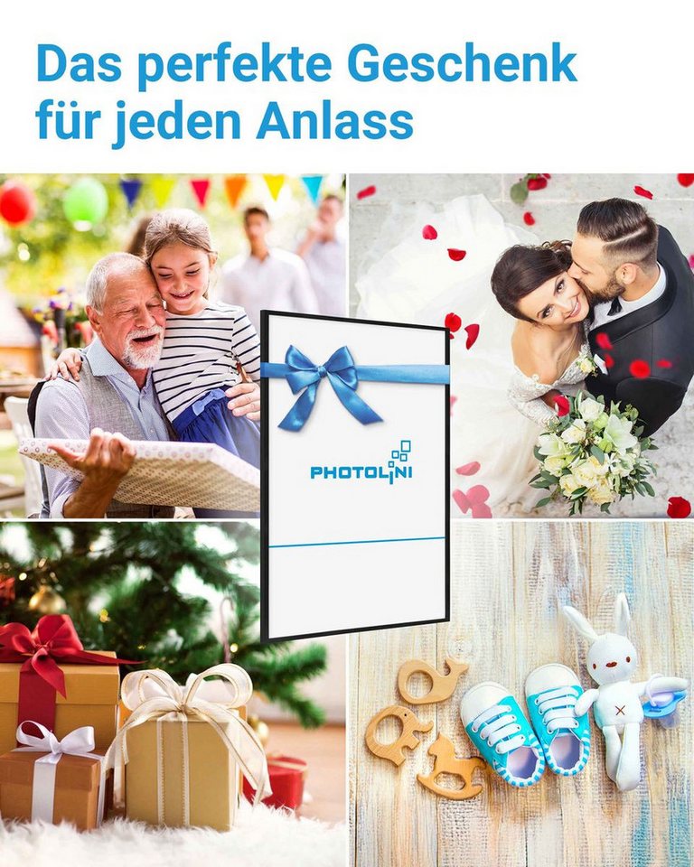 PHOTOLINI Bilderrahmen modern mit bruchsicherem Acrylglas, Holz MDF für Fotos & Poster, für 1 Bilder (1 Einzelrahmen), Posterrahmen groß 60x80 cm zum Aufhängen – Bild 5 von 5