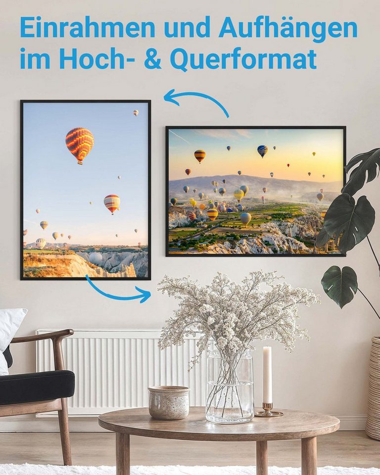 PHOTOLINI Bilderrahmen modern mit bruchsicherem Acrylglas, Holz MDF für Fotos & Poster, für 1 Bilder (1 Einzelrahmen), Posterrahmen groß A1 59,9x84,1 cm zum Auf – Bild 4 von 5
