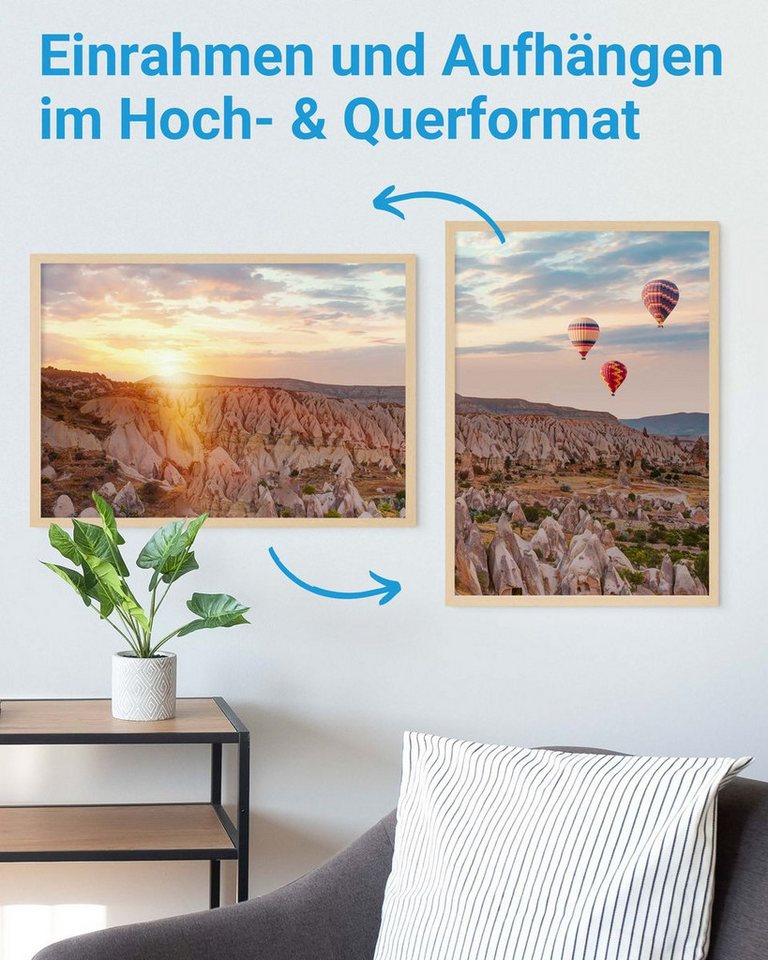 PHOTOLINI Bilderrahmen modern mit bruchsicherem Acrylglas, Holz MDF für Fotos & Poster, für 1 Bilder (1 Einzelrahmen), Posterrahmen A2 42x60 cm zum Aufhängen – Bild 4 von 5
