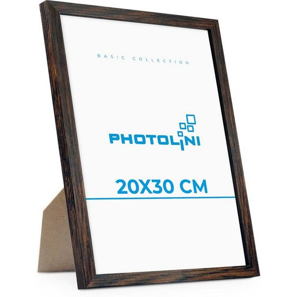 PHOTOLINI Bilderrahmen modern mit bruchsicherem Acrylglas, Holz MDF für Fotos & Poster, für 1 Bilder (1 Einzelrahmen), Posterrahmen 20x30 cm zum Aufhängen & Auf