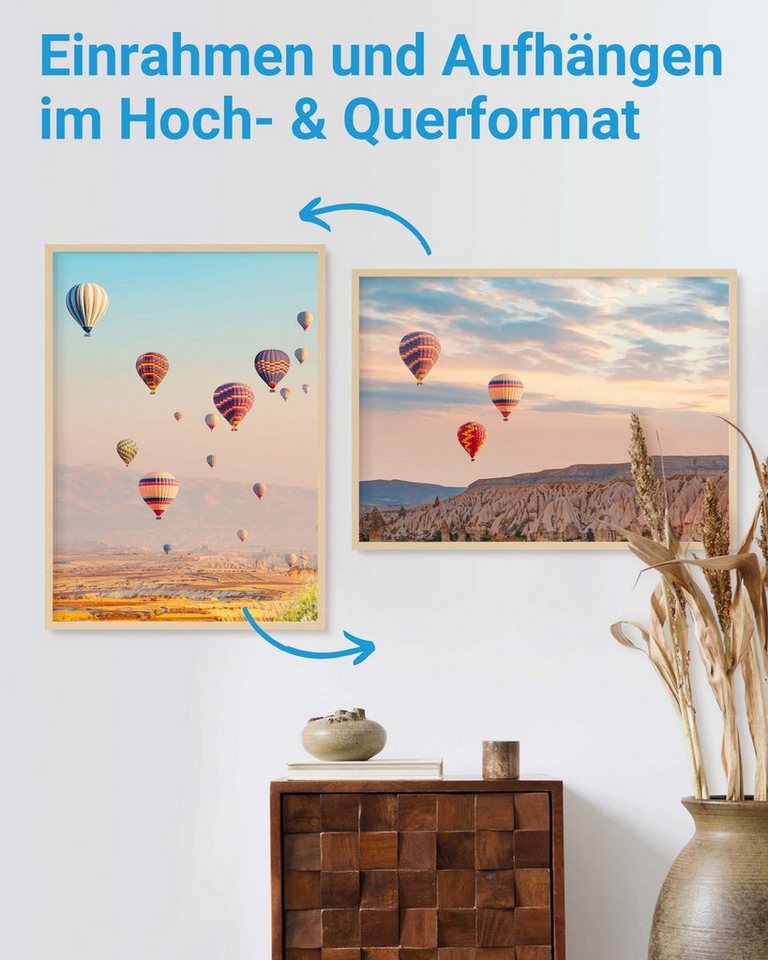 PHOTOLINI Bilderrahmen modern mit bruchsicherem Acrylglas, Holz MDF für Fotos & Poster, für 1 Bilder (1 Einzelrahmen), Posterrahmen 50x70 cm zum Aufhängen – Bild 4 von 5
