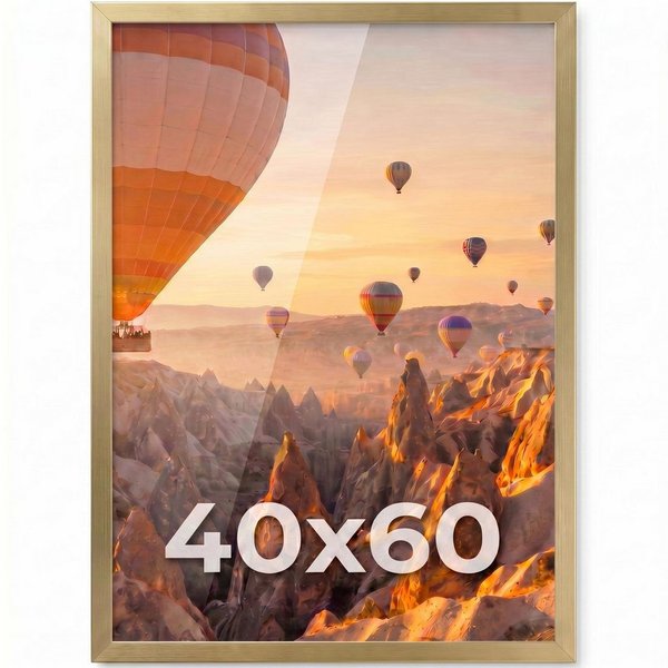PHOTOLINI Bilderrahmen modern mit bruchsicherem Acrylglas, Holz MDF für Fotos & Poster, für 1 Bilder (1 Einzelrahmen), Posterrahmen 40x60 cm zum Aufhängen
