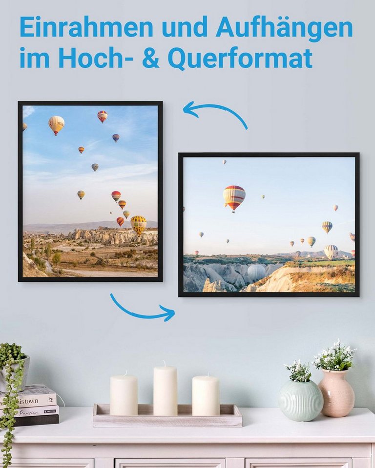 PHOTOLINI Bilderrahmen modern mit bruchsicherem Acrylglas, Holz MDF für Fotos & Poster, für 1 Bilder (1 Einzelrahmen), Posterrahmen 40x50 cm zum Aufhängen – Bild 4 von 5