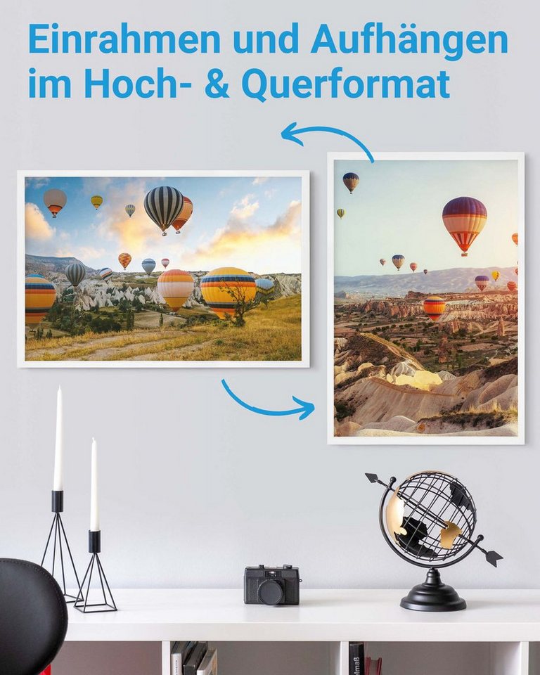 PHOTOLINI Bilderrahmen modern mit bruchsicherem Acrylglas, Holz MDF für Fotos & Poster, für 1 Bilder (1 Einzelrahmen), Posterrahmen 40x60 cm zum Aufhängen – Bild 4 von 5