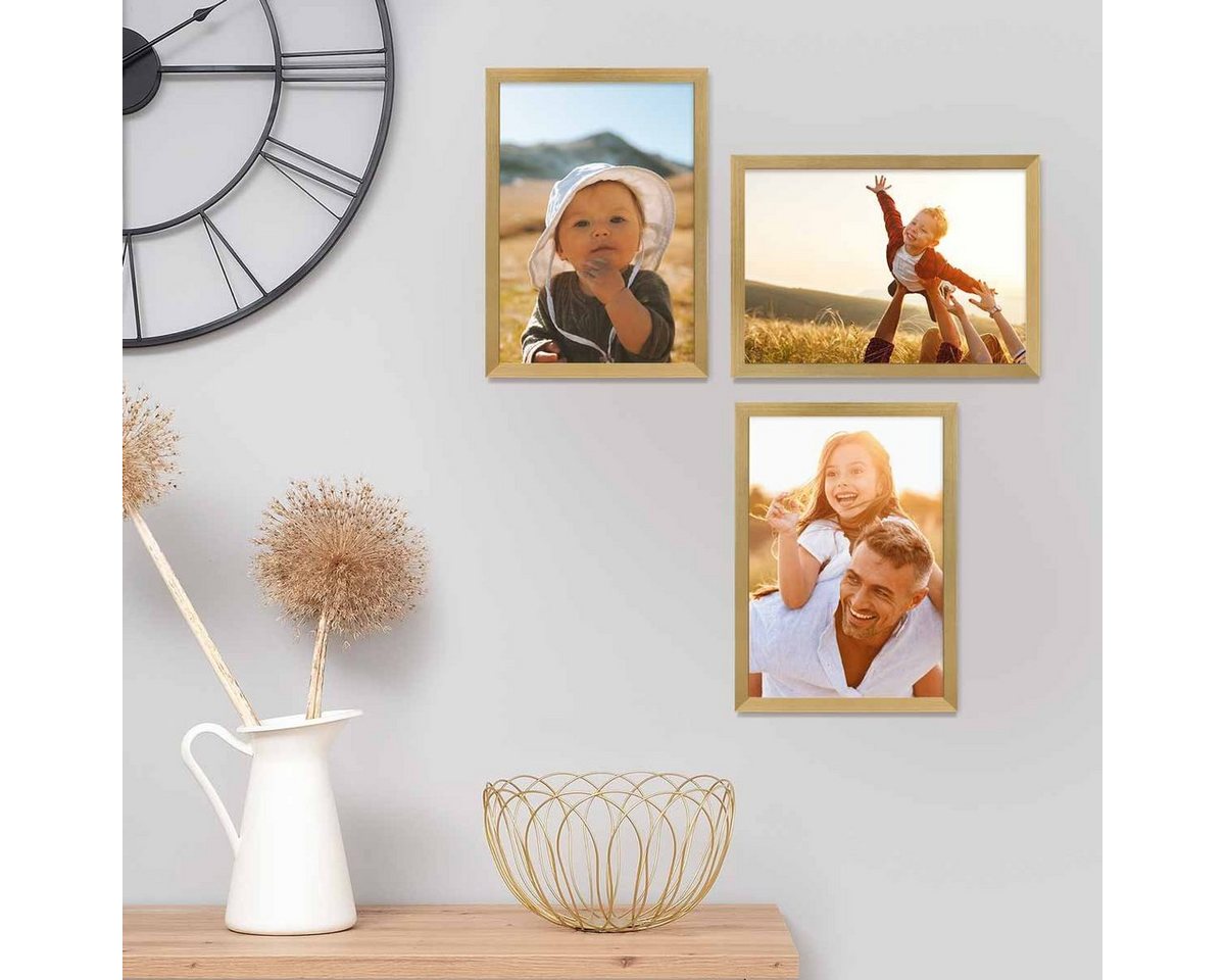 PHOTOLINI Bilderrahmen modern mit bruchsicherem Acrylglas, Holz MDF für Fotos & Poster, für 1 Bilder (1 Einzelrahmen), Posterrahmen 20x25 cm zum Aufhängen & Auf – Bild 4 von 5