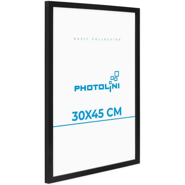 PHOTOLINI Bilderrahmen modern mit bruchsicherem Acrylglas, Holz MDF für Fotos & Poster, für 1 Bilder (1 Einzelrahmen), Posterrahmen 30x45 cm zum Aufhängen