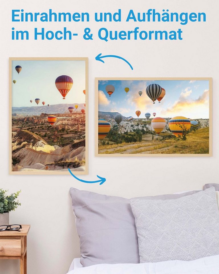 PHOTOLINI Bilderrahmen modern mit bruchsicherem Acrylglas, Holz MDF für Fotos & Poster, für 1 Bilder (1 Einzelrahmen), Posterrahmen 40x60 cm zum Aufhängen – Bild 4 von 5