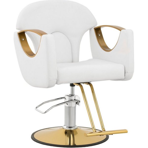 Physa Armlehnstuhl Friseurstuhl Barton Weiß Barberstuhl Friseursessel höhenverstellbar, Weiß