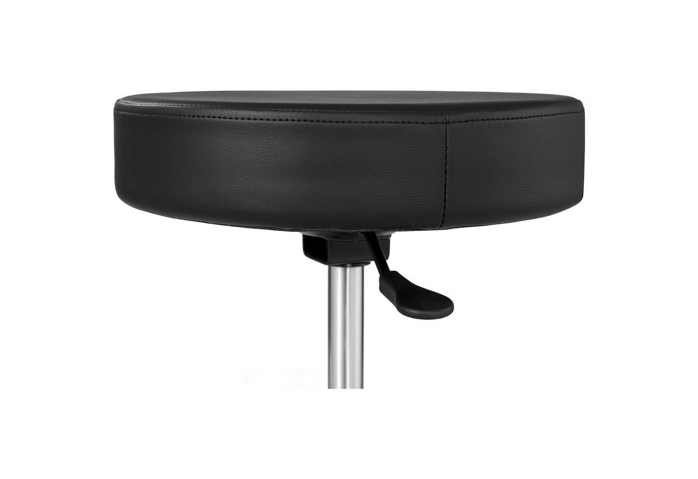 Physa Drehhocker Rollhocker Arbeitshocker höhenverstellbar 45-58 cm Kunstleder Schwarz, Schwarz – Bild 3 von 5