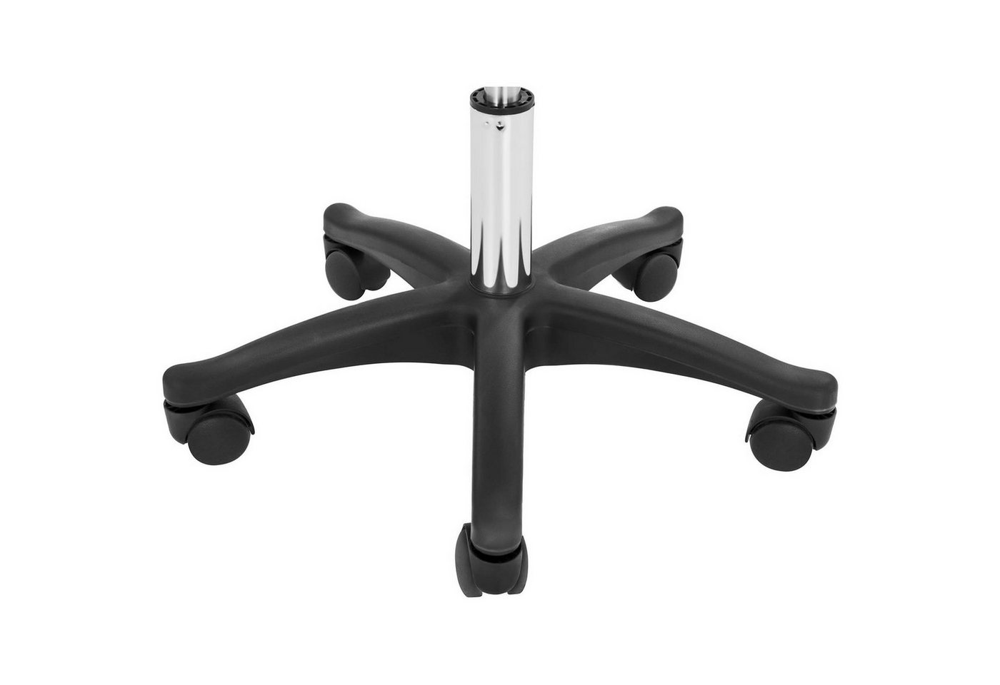 Physa Drehhocker Rollhocker Arbeitshocker höhenverstellbar 45-58 cm Kunstleder Schwarz, Schwarz – Bild 4 von 5